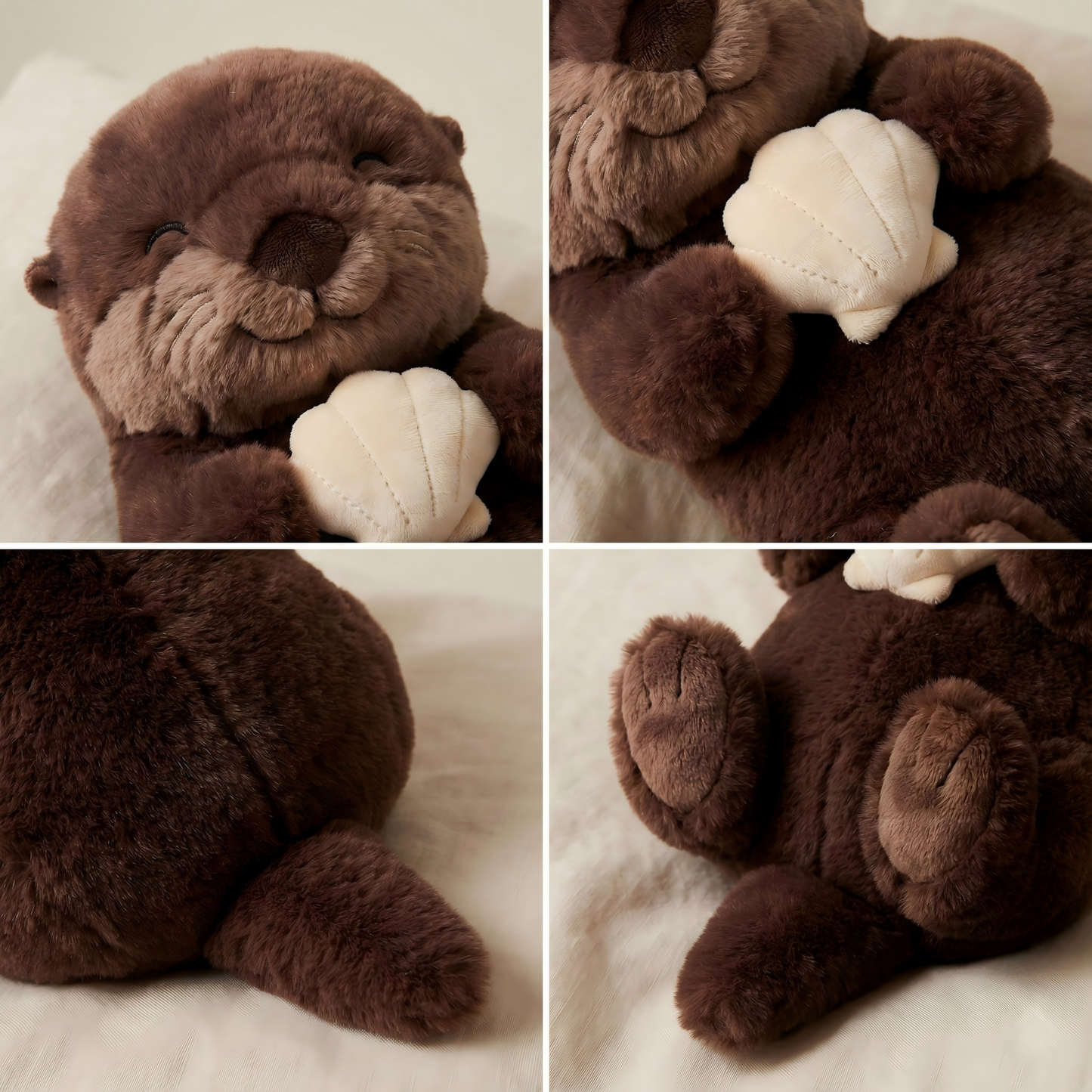 Happy Sea Otter Plush with Shell
